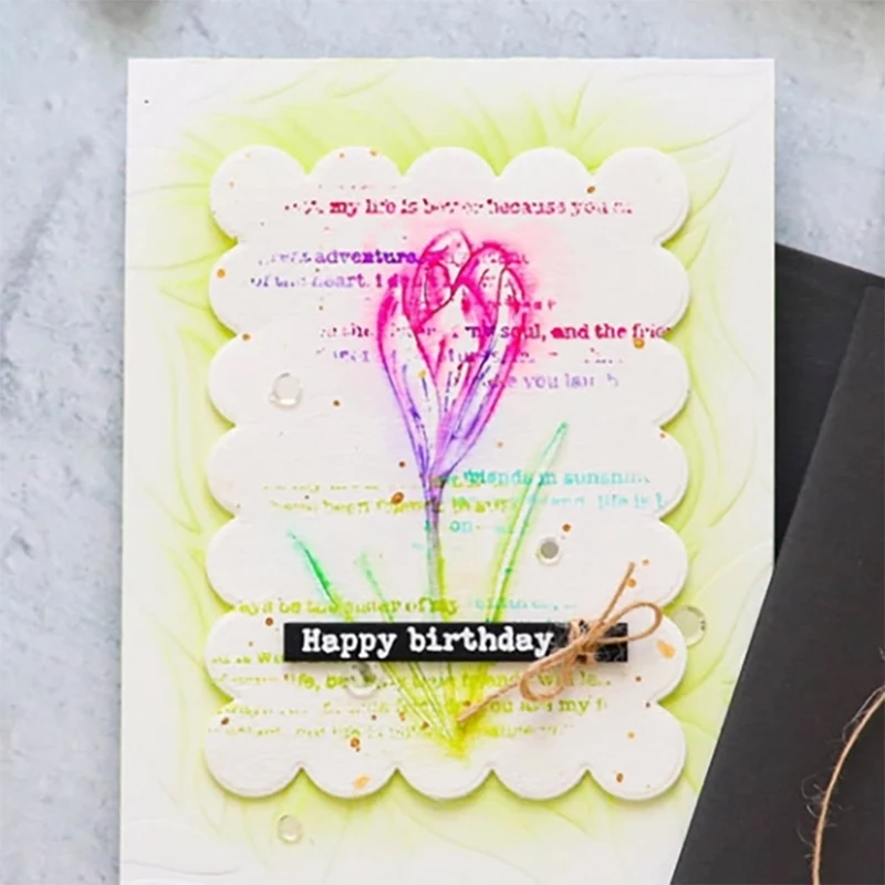 

2021 New Square English Words Background Clear Stamp For DIY Craft Making Scrapbooking Greeting Card Album No Metal Cutting Dies