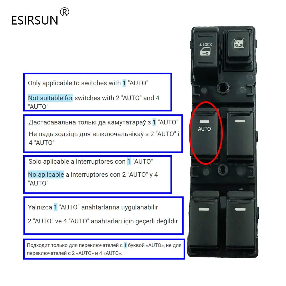 Переключатель Стеклоподъемника Esirsun передний левый подходит для KIA Sorento 2009 2010 2011