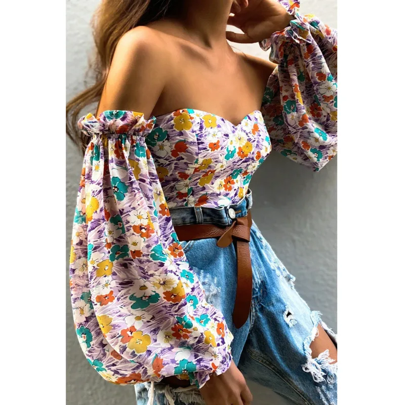 

Летняя сексуальная женская одежда без бретелек, для отпуска, для пляжа, с рукавом «Бишоп», облегающая, повседневная, с длинным рукавом, с цве...