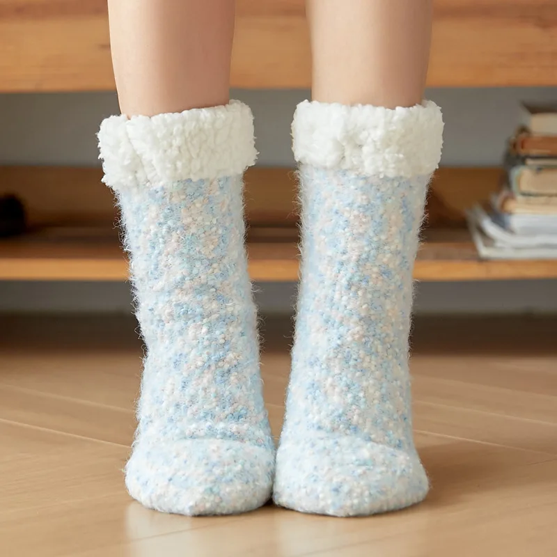 

Socks women Floor Snow Socks Women Sleep Carpet Socks Autumn Winter Home Thickened Cold-resistant Warm Indoor Velvet Slippers