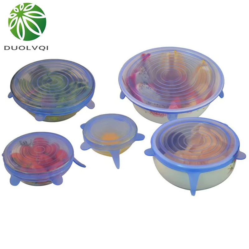 Набор эластичных силиконовых крышек прозрачная Универсальная крышка для