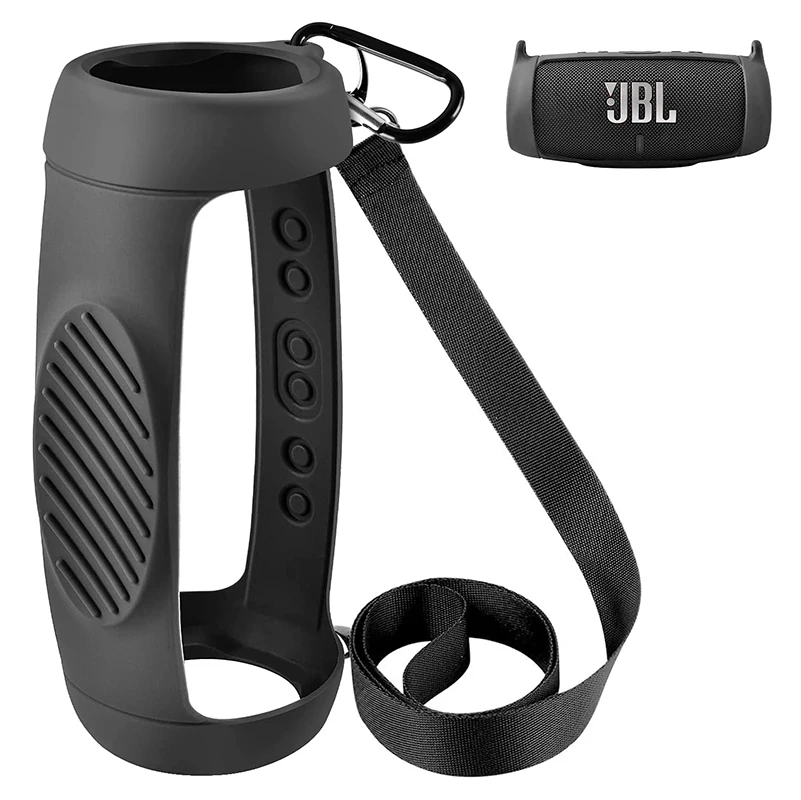 ZOPRORE-funda de silicona para Altavoz Bluetooth JBL Charge 5, protector de viaje con correa de hombro y mosquetón
