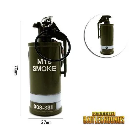 Брелок с рисунком из игры AK47 пистолет оружие Модель, подвеска для ключей мусор, граната игры, игрушка ведро аксессуары для машины, сумки в подарок - Цвет: Серебристый
