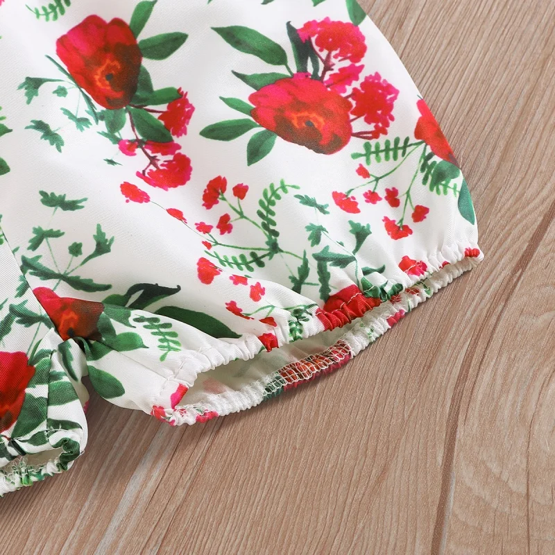 

2020 Hot Sale Baby Clothes 2pcs Set Newborn Baby Girl Clothes Cute Suspenders Tops Flower Printed Short Pants Summer Clothing