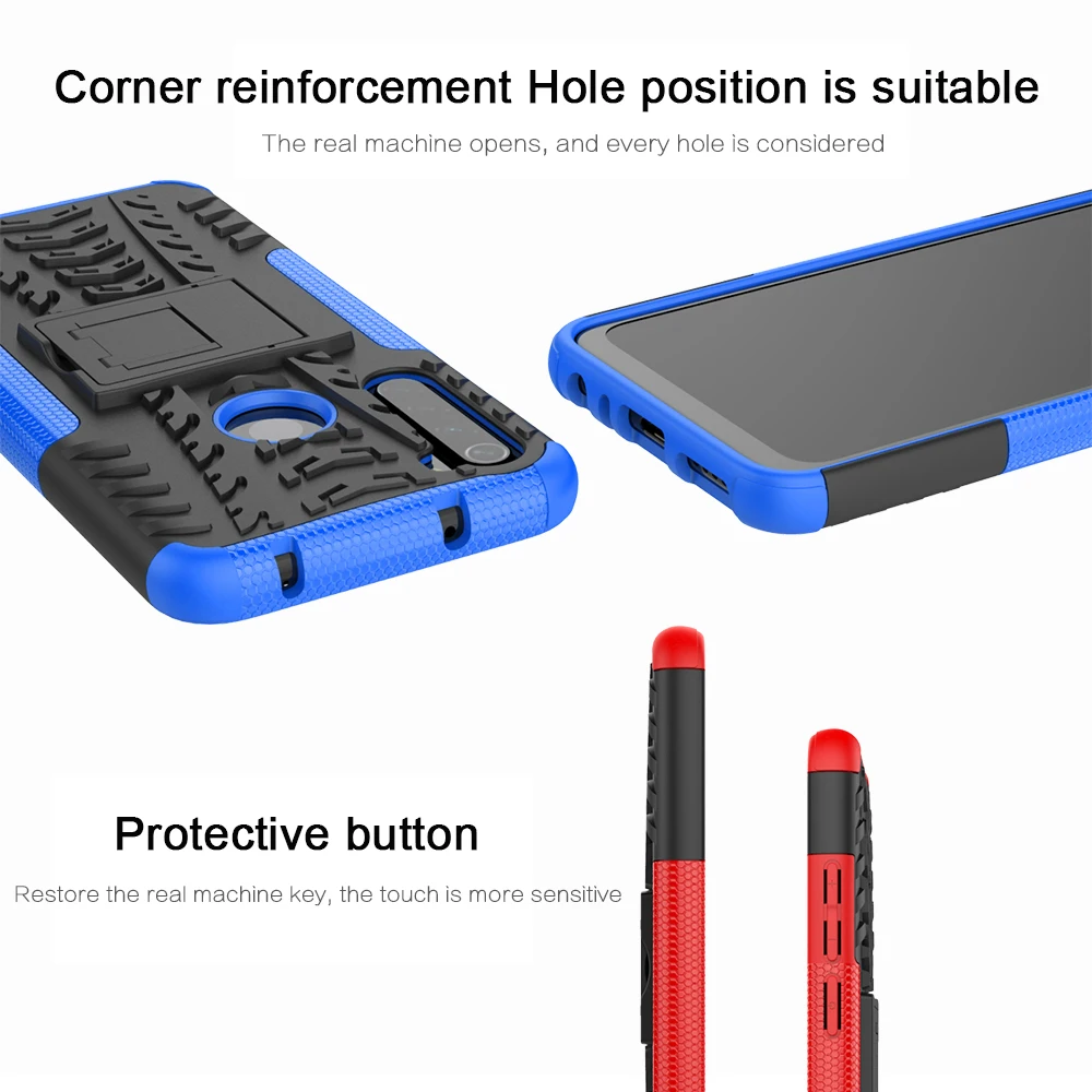 For Xiaomi Redmi Note 8 Pro Armor Shockproof Case Cover Hybrid Hard Back Protective Cases Holder Stand Support |