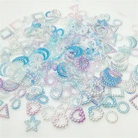 50100pcspack gradient colors mix size moon star heart abs hollow pearl loose beads clothes diy garment beads crafts