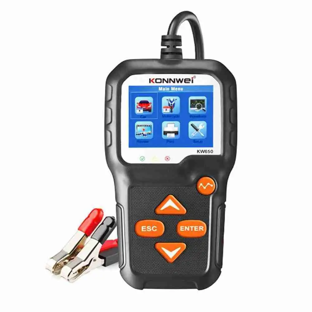 

Тестер аккумулятора KONNWEI KW650 для мотоцикла и автомобиля, 6-12 В