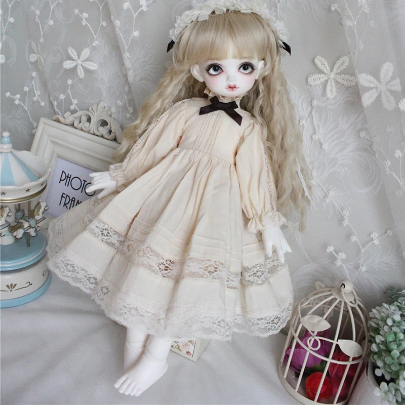 Кукольная одежда Кукла 1/6 платье винтажное платье для 1/6 1/4 BJD SD кукла аксессуары платье+ украшение для волос+ широкие шорты