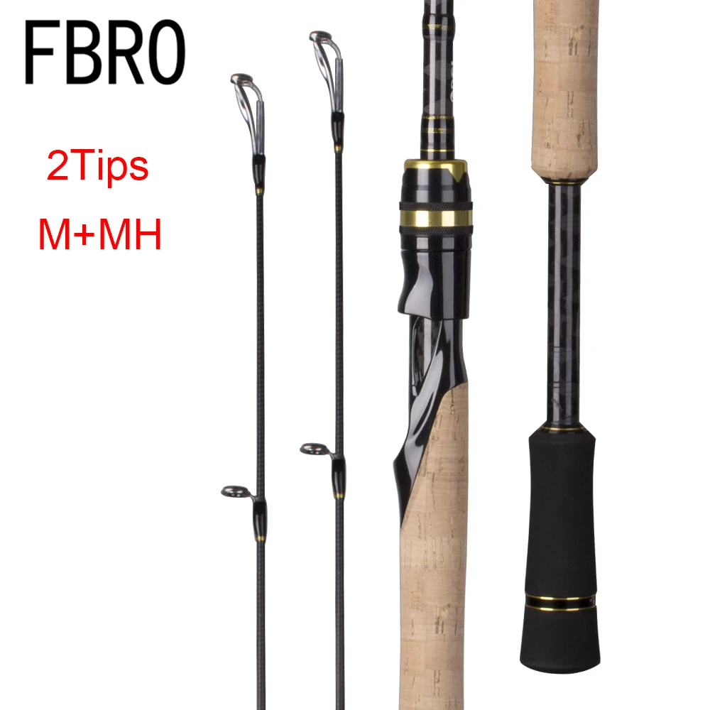 

FBRO Spinning Fishing Rod 2.1 2.4m M/MH Travel Street Bait 2tips Fast Rod Vara De Pesca 13-39g Fishing Rod