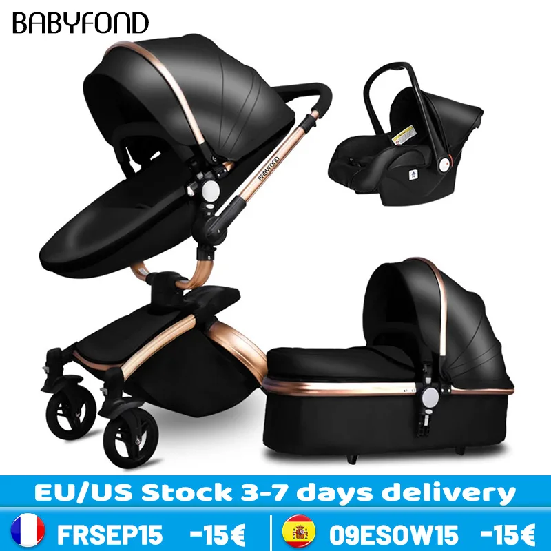 

3 in 1 baby stroller high landscape luxury stroller winter travel stroller aluminum alloy frame