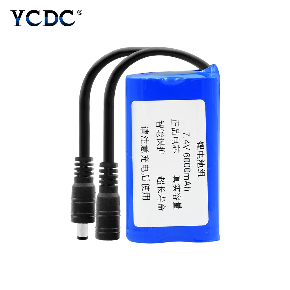 Защищенный от зарядки аккумулятор 7 4 В 6000 мАч 18650 (4 литиевые батареи 18650) +