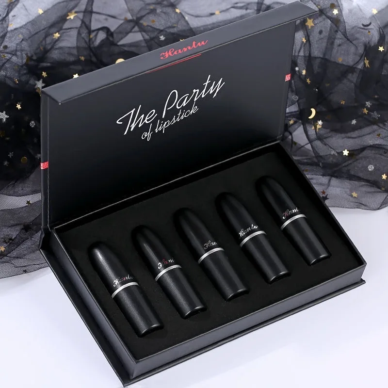 

5PCS Lipstick Set Long Lasting Nude Matte Red Velvet Lipgloss Sexy Makeup Kit Waterproof Lipstick Tubes Pigments Makeup set