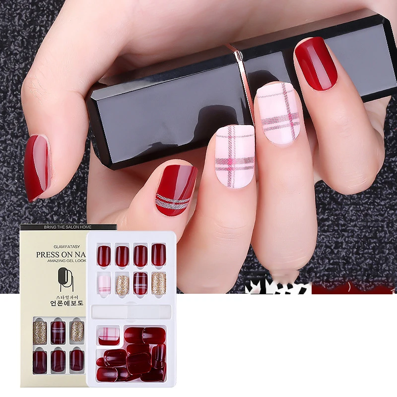 30 листов/набор новый поддельный клей для ногтей съемный переносной Полный Чехол