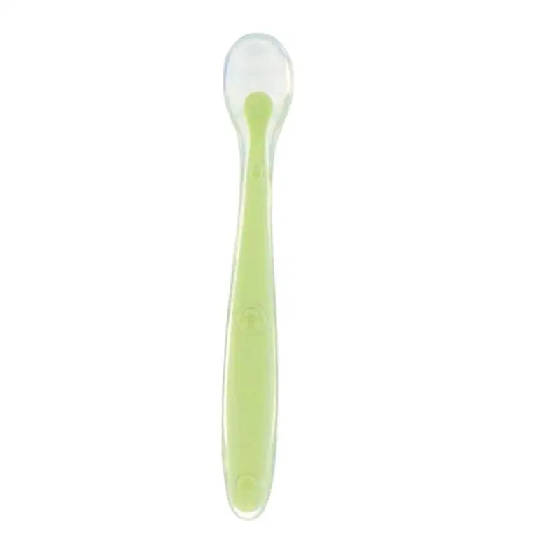 

Baby Temperature Sensor Spoon Silicone Texture Soft and Moderate Baby Tableware Feeding Spoon Learning Spoon 158x24mm