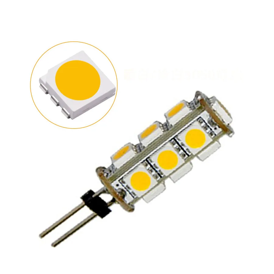10 шт./лот 2 5 Вт SMD 5050 13 светодиодных ламп G4 Led 12 В вольт светодиодные лампы 3000K теплый