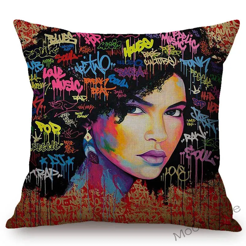 Черная женщина девушка африканская леди картина маслом граффити украшение для