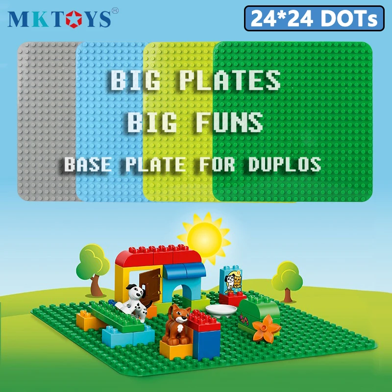 MKTOYS Duplos Базовая пластина 32*24 24*24 точки Большой размер строительные блоки кирпичи