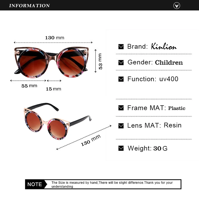 

Retro Child Cat Ear Kids Sunglasses Vintage Oversized Round Children Sunglasses for Baby Infant Uv400 Mirror Boys Girls Gafas