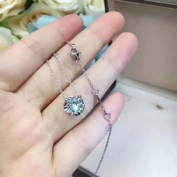 Модные один подвески из ожерелья циркона известный бренд 925 серебро одна камня