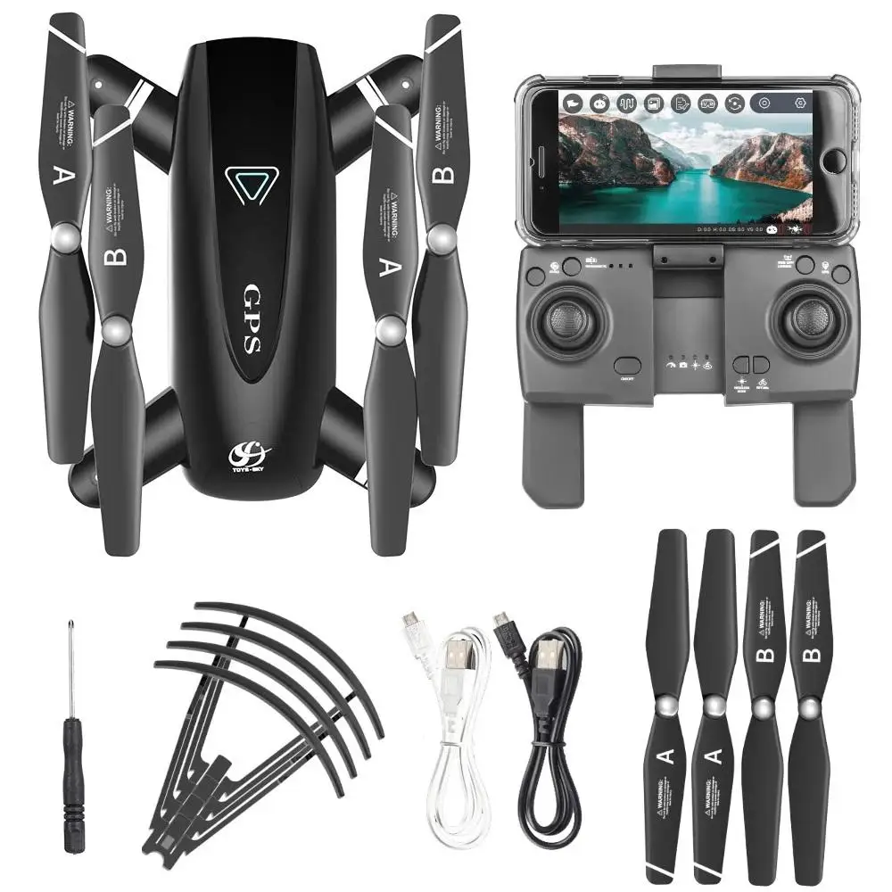 S167 GPS Drone с камерой Квадрокоптер дистанционным управлением Дрон 4K Wi-Fi FPV складной