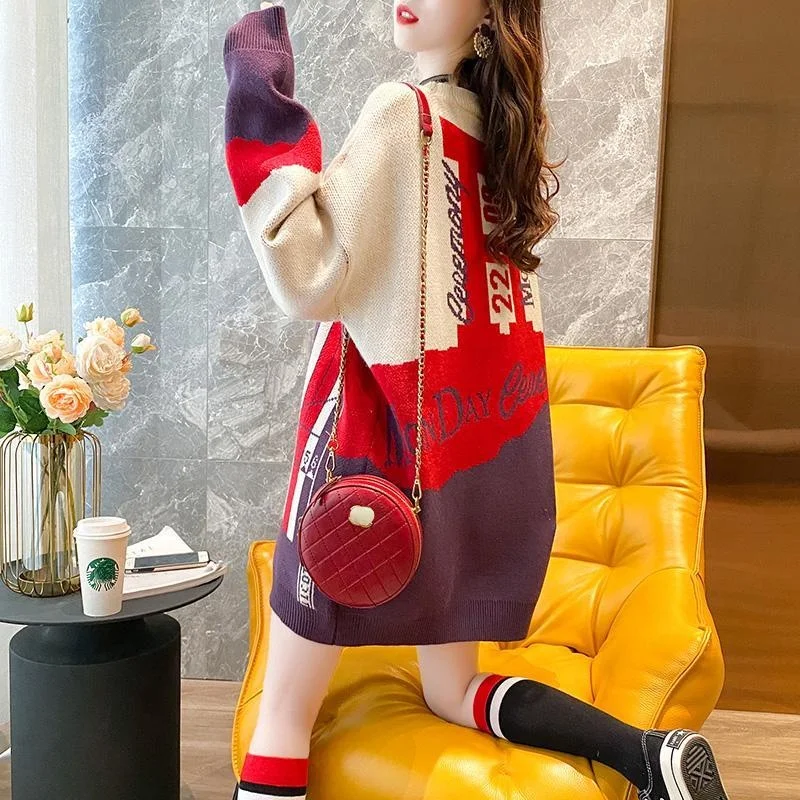 

2021 Autumn New Korean Version of Loose Round Neck Pullover Sweater Female Joker Student Bottoming Shirt Jacket