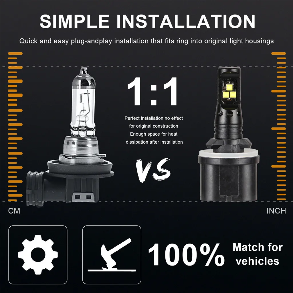 2 шт. Автомобильные фары белый Чип светодиодный светильник противотуманные лампы