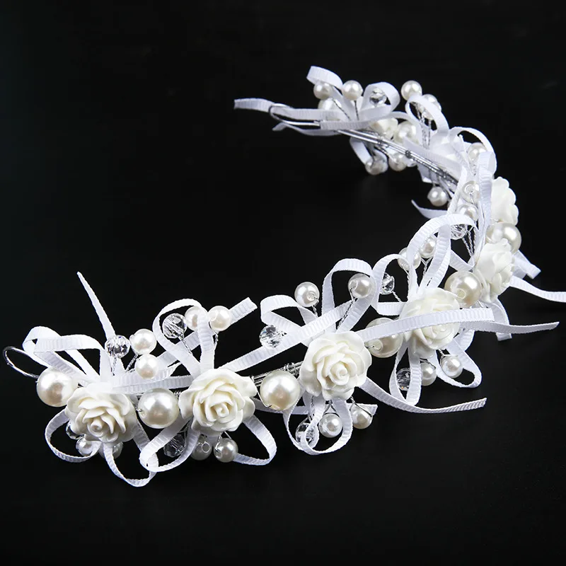 Детская корона для девочки 2021 принцесса цветочная нашивка для младенцев и малышек, головной убор на День рождения и свадьбу, аксессуары для стрижки белые.