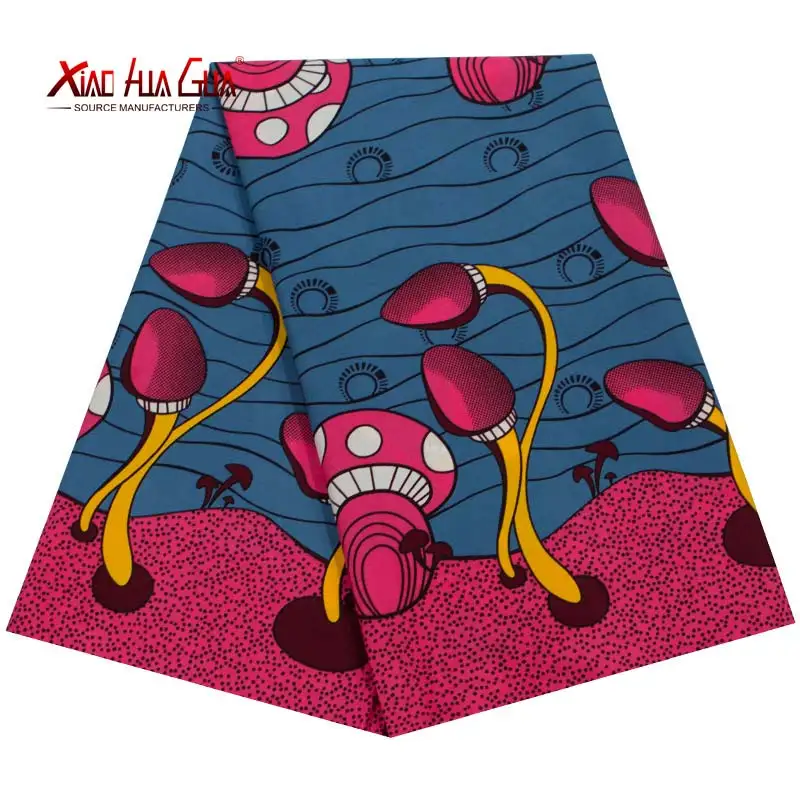 

African Fabrics Halloween Cotton Xiaohua Brands 6 Yards Ankara Good quality and low price Fabric for Party Dresses 40FS1314