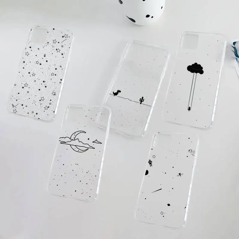 

beautiful Creativity Starry sky Phone Case Clear Transparent for iPhone 11 12 13 mini pro XS MAX 8 7 6 6S Plus X 5S SE XR 2020