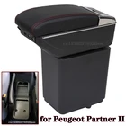 Центральный подлокотник для Peugeot Partner II 2, центральный контейнер для хранения, подстаканник, аксессуары, USB зарядка