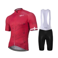 2022 denmark new summer cycling jersey set men bike road mountain race bicycle wear tops red bike set 9d gel breathable ciclismo
