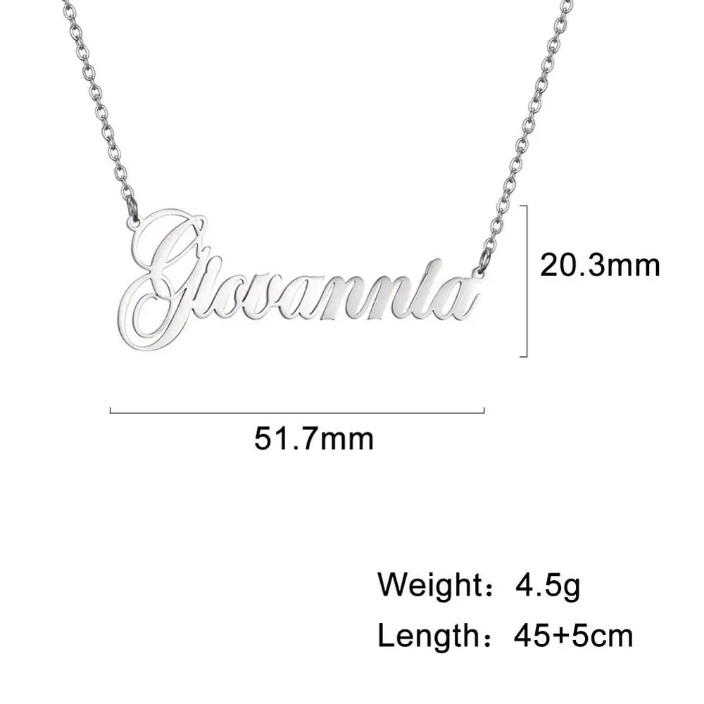 

Sipuris Custom Name Necklace Personalized Steel Color Stainless Steel Necklaces For Women Man Customized Jewelry Girlfriend Gift