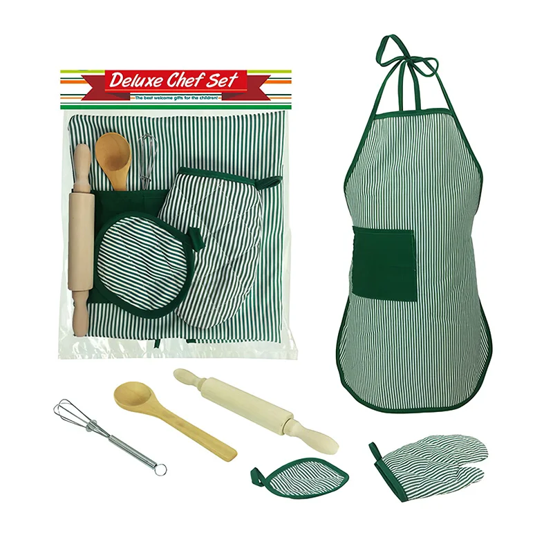 

1 Set Children Junior Apron Chef Hat Pocket Suit Kids Cooking Drink Food Tool Family Kitchen Accessories