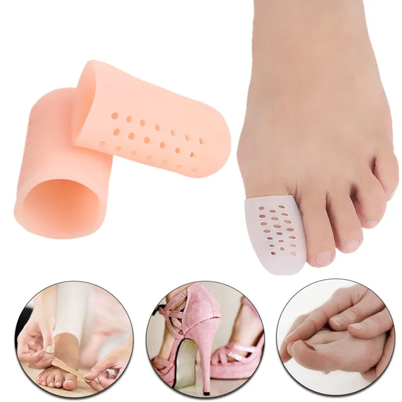 

1 Pair White Nude Breathable Silicone Gel Non-Slip Toe Protector Cover Cap Useful Unisex Corns Bunion Pain Relief