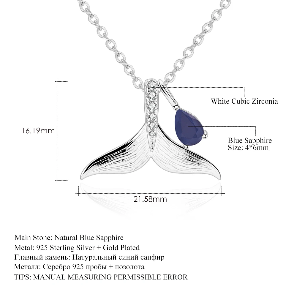 Женский кулон в виде рыбьего хвоста GEM'S BALLET драгоценные камни-сапфиры 0 48ct