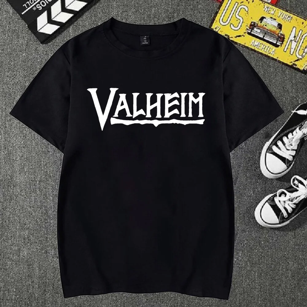 

New Valheim T Shirt Men letter Summer Tops game T-shirtGraphic Tees Funny Harajuku Tshirt Male