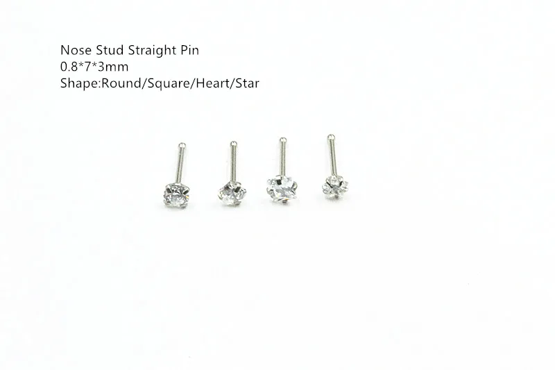 50 шт./Лот 20 г циркониевый гвоздик для носа из хирургической стали кольцо пирсинг