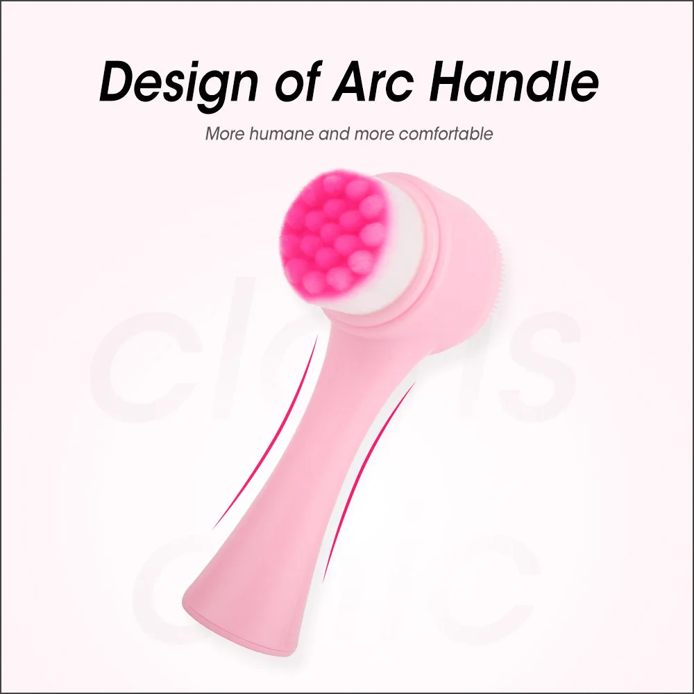 AOPHIA двухсторонняя силиконовая щётка для очищения лица портативный размер 3D