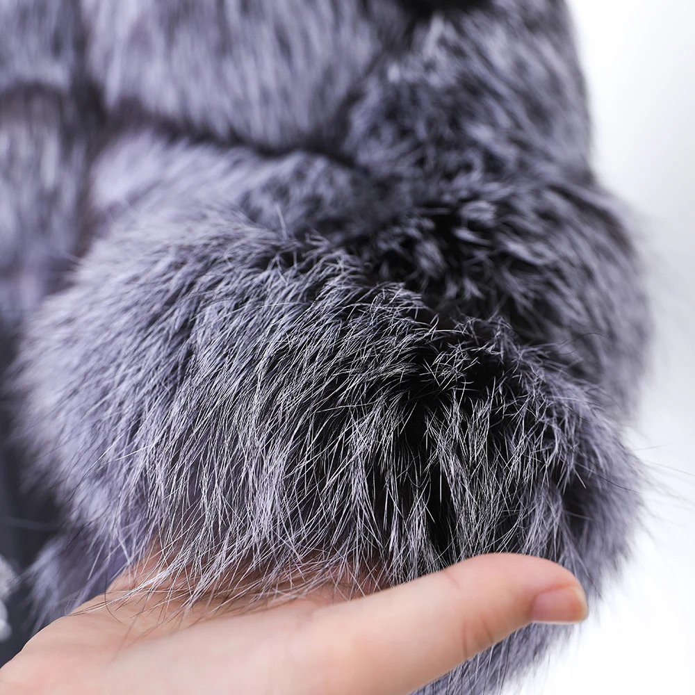 Женская короткая шуба из натурального Лисьего меха зимняя