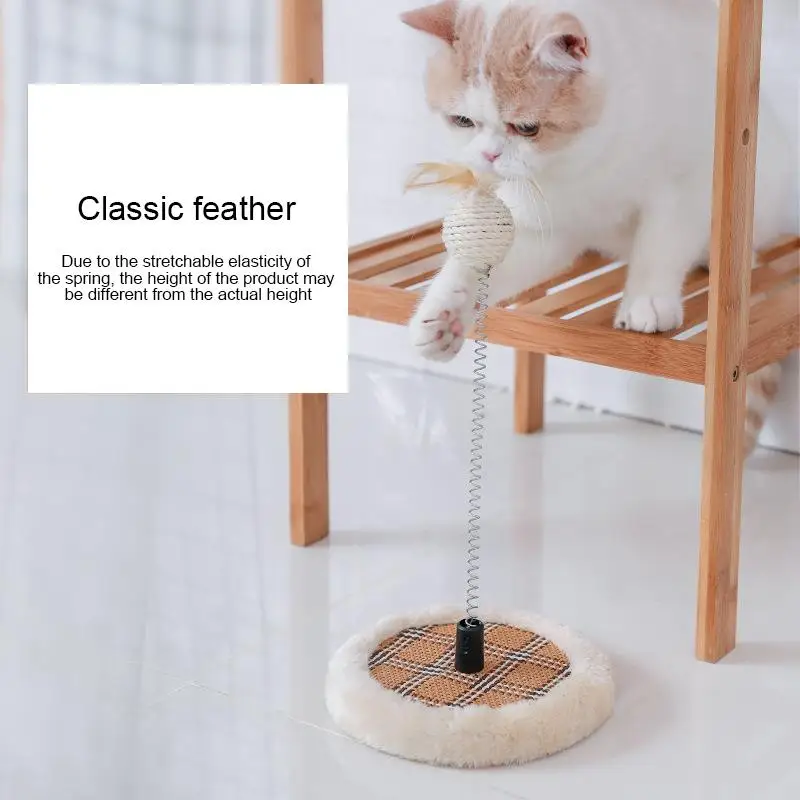 

Cat Teaser Toy Interactive Cat Toy Spring Funny Bee Cute Cat Feather Teaser For Kitten Training Toys Spring Toy Pet Product