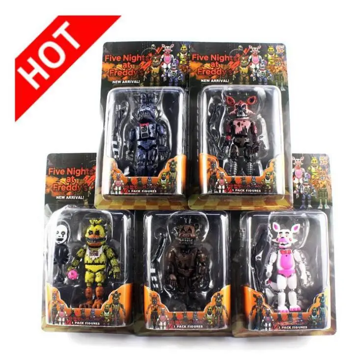With box Five Nights At Freddy фигурка игрушка из фнаф Бонни Фокси Фредди Fazbear медведь куклы игрушки DIY сборка - Цвет: With box