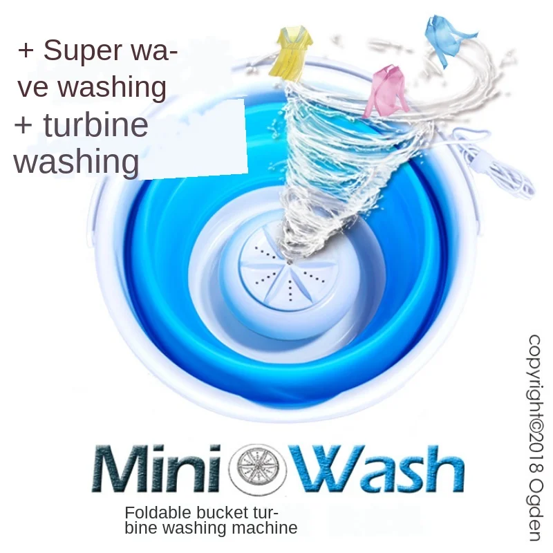 

Convenient Fold Portable Sterilizing Washing Machine Mini Plug-in Underwear Special Washer Washing Tool Travel Self-driving Use