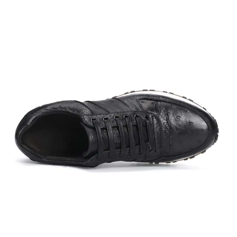 Кроссовки мужские на шнуровке натуральная страусиная кожа повседневная обувь