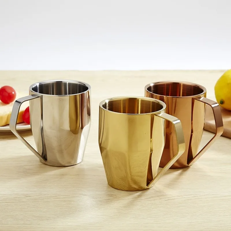 340 новая стильная Европейская кружка чашка 304 мл нержавеющая сталь двойная