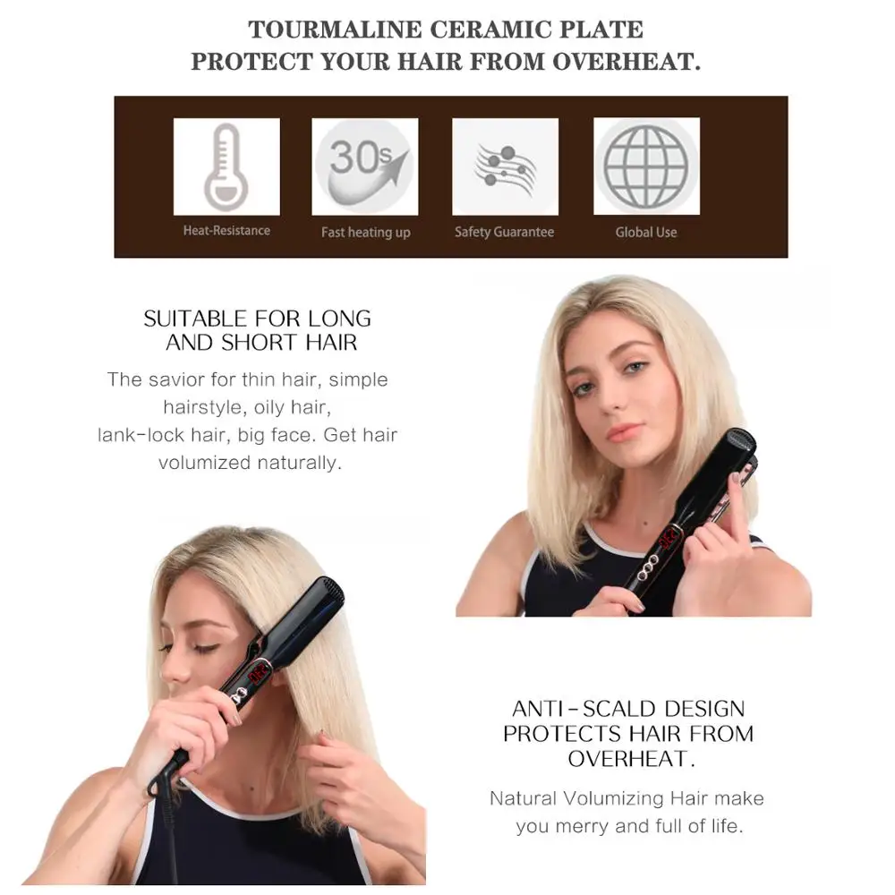 Новинка 2020 Электрический пушистый утюжок для объема волос щетка выпрямления и