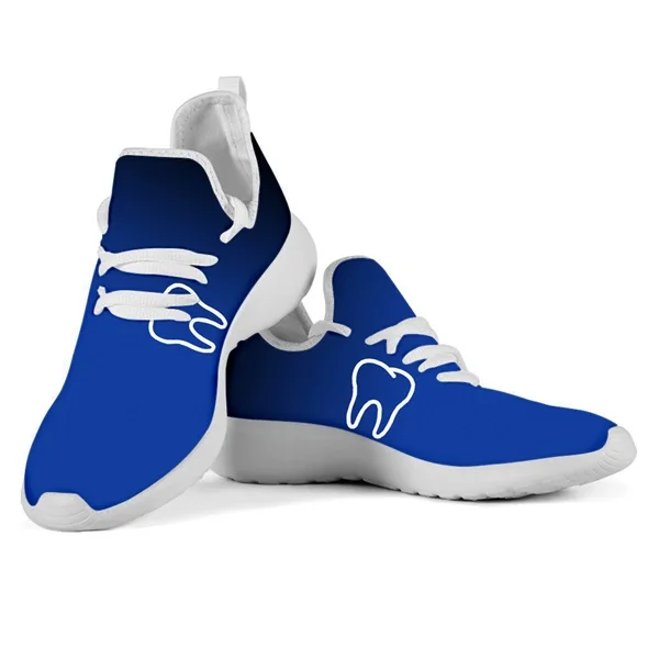 HMF1547Z61 FORUDESIGNS Flat Knitting Shoes Woman Dentist Sketch Print Female Lace Up Sneaker Sketchers for Women Ladies Mesh Light Loafers - Цвет: HMF1547Z61