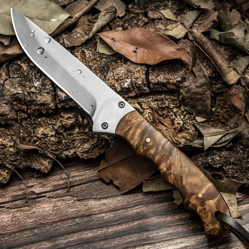 Cuchillo de cuchilla fija para pesca caza al aire Free con vainde cuero Real herramienta supervivencia cuchillo right | Инструменты