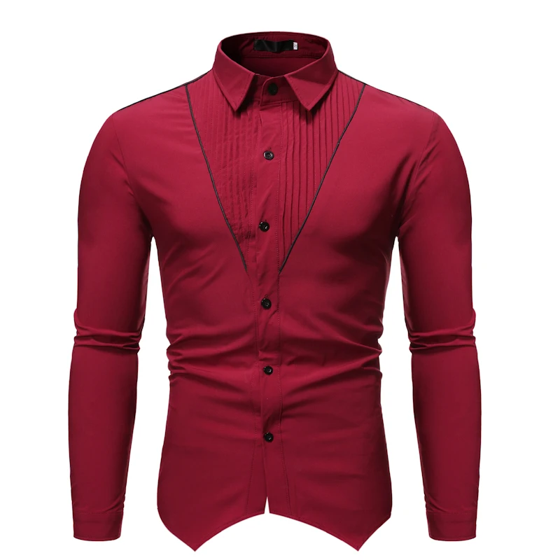 

2019 New Autumn and Winter Men's Wear Simple Joker Personality of Men's Long-sleeved Shirt