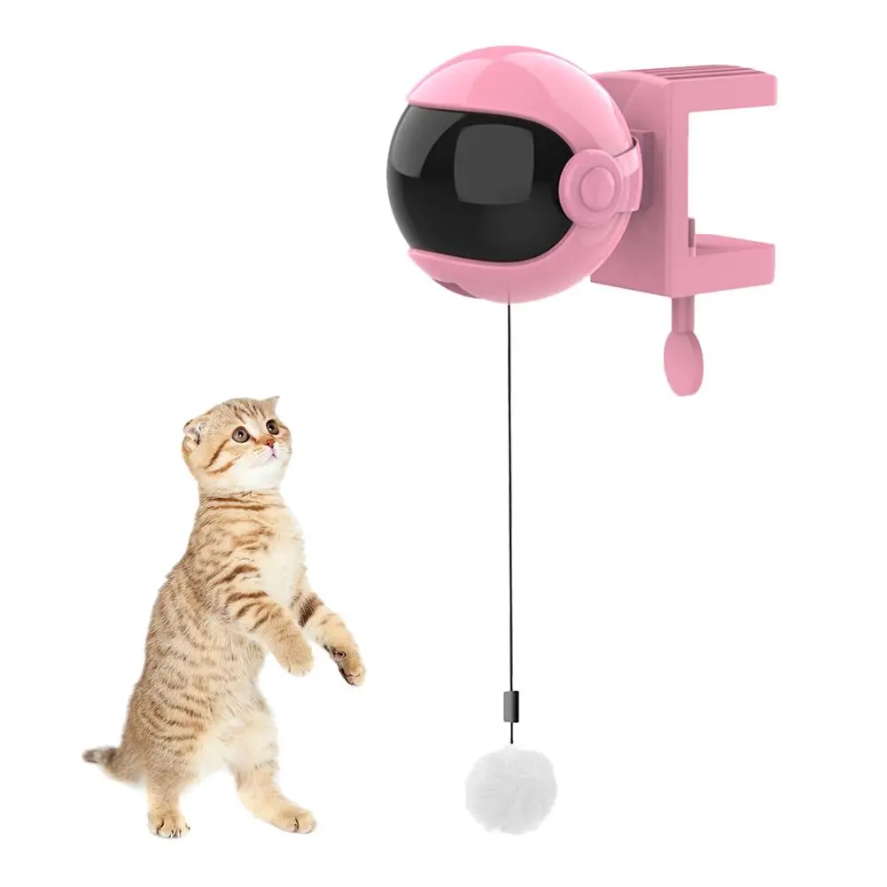 Pink Электрическая игрушка для кошек, Интерактивная игрушка для кошек, игра для кошек, йо-йо, подъемный шар, электрическая игрушка для питомцев, выдвижная веревка, интеллектуальная игрушка - Цвет: Pink