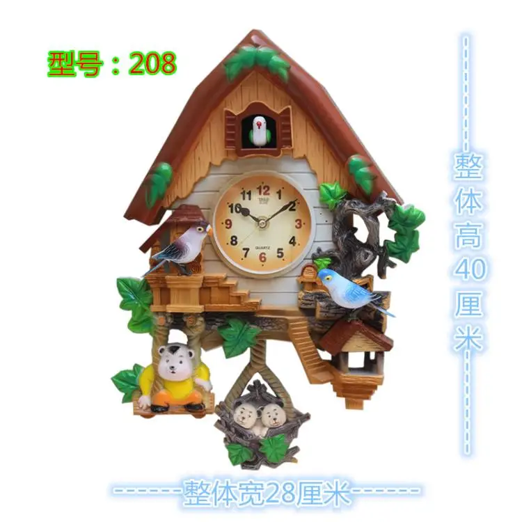 

Voice Controlled Cuckoo Wall Clock Retro Children's Room Bedroom Silent Wall Watches Home Decor Cartoon Bird Horloge Murale